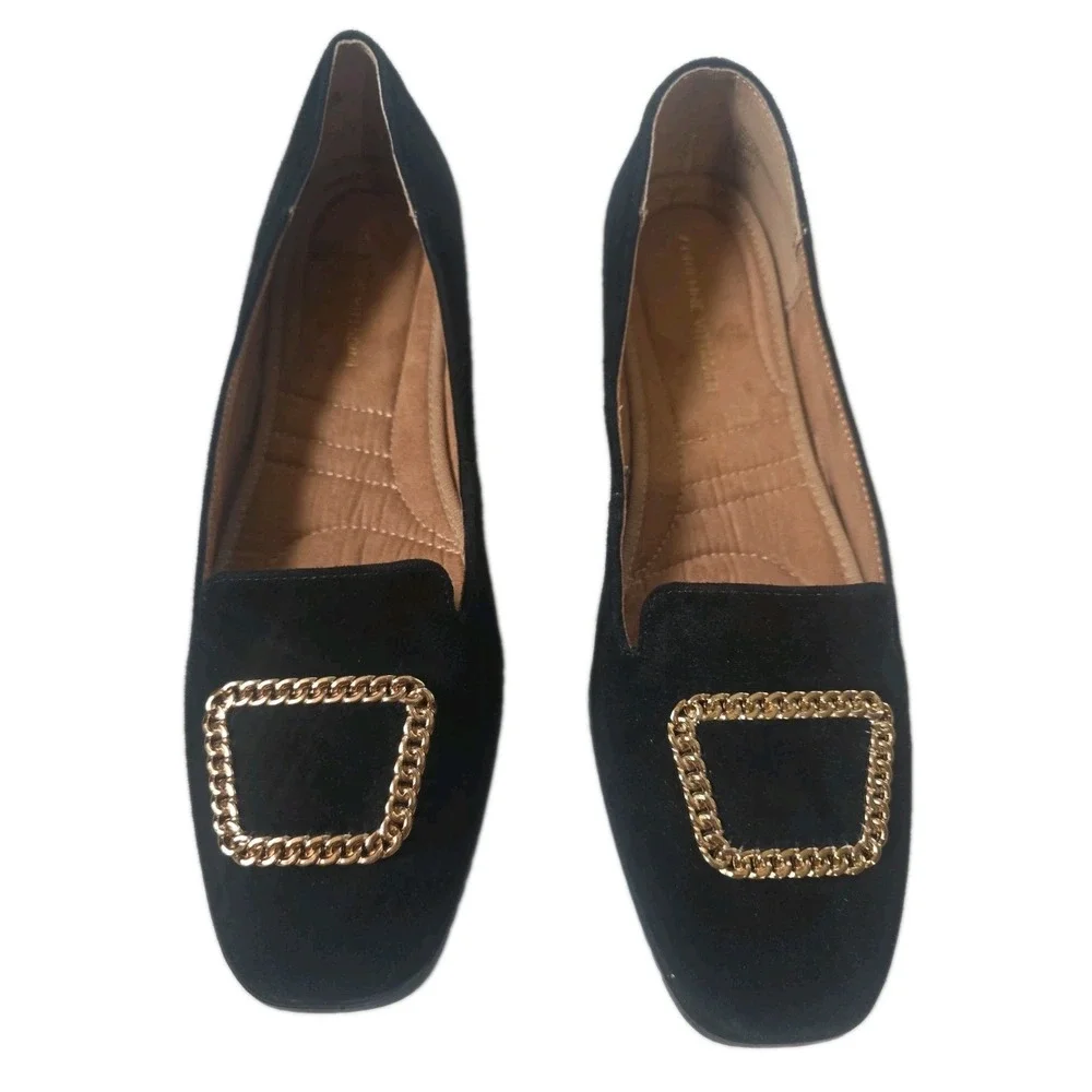 NWOT Adrienne Vittadini AV-VOND Black Suede Loafers Flats Women's 9.5 M MSRP $99